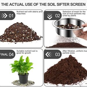 Bonsai Soil Sifter Set for Gardening - Soil Sieve with 5 Interchangeable Mesh ( 1mm, 3mm, 5mm, 7mm, 9mm), Garden Sifting Screen for Dirt, Sand, Rock, Filtration, Compost and Bonsai