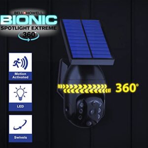 Bell+Howell Bionic Spotlight Extreme 360 - Solar Powered Outdoor Lights, Rain and Snow Resistant, Wireless w/Motion Sensor Outdoor Solar Lights for Yard, Garage, Lawn, Patio and Garden As Seen On TV