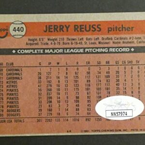 Jerry Reuss Signed Baseball Card with JSA COA