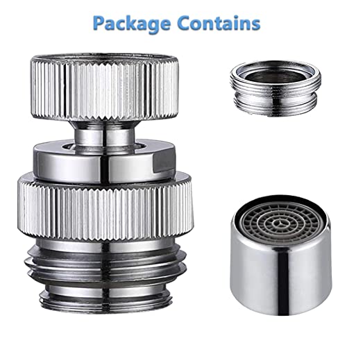 Sink Faucet Adapter Kit Swivel Aerator Adapter to Connect Garden Hose - Multi-Thread Garden Hose Adapter for Male to Male and Female to Male, Polished Chrome