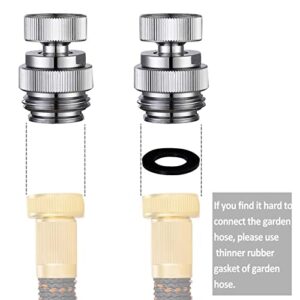 Sink Faucet Adapter Kit Swivel Aerator Adapter to Connect Garden Hose - Multi-Thread Garden Hose Adapter for Male to Male and Female to Male, Polished Chrome