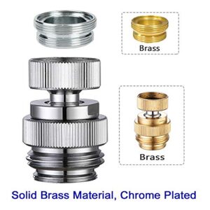 Sink Faucet Adapter Kit Swivel Aerator Adapter to Connect Garden Hose - Multi-Thread Garden Hose Adapter for Male to Male and Female to Male, Polished Chrome