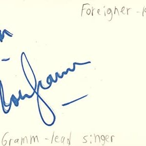 Lou Gramm Lead Singer Foreigner Rock Band Music Signed Index Card JSA COA