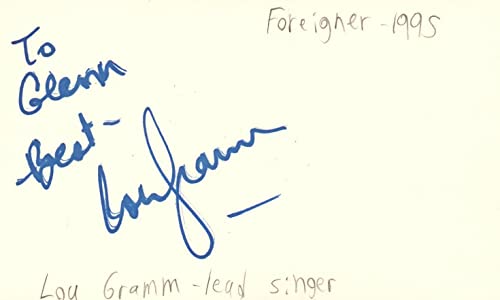 Lou Gramm Lead Singer Foreigner Rock Band Music Signed Index Card JSA COA