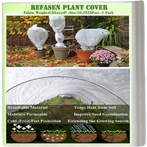 plant covers freeze protection,10.5ftx33ft 0.85oz frost blankets for outdoor plants floating row cover for vegetables-protect plants from cold frost