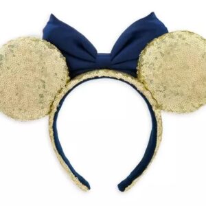 Disney Parks Headband - Walt Disney World 50th Anniversary - Minnie Mouse Sequin Ear Headband - Gold & Blue