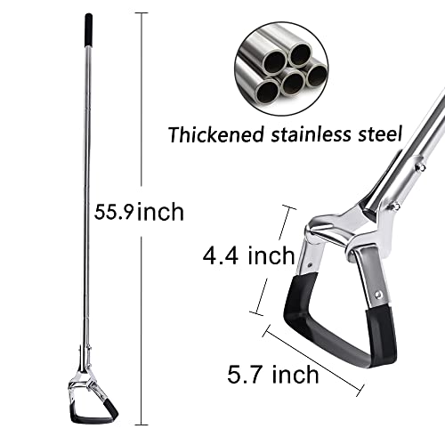 BARAYSTUS Garden Hoe for Weeding Long Handle Hula Hoe Stirrup Hoe Garden Tool Stainless Steel Poles Adjustable Long Handle Weeding Hoe, 55.9-INCH