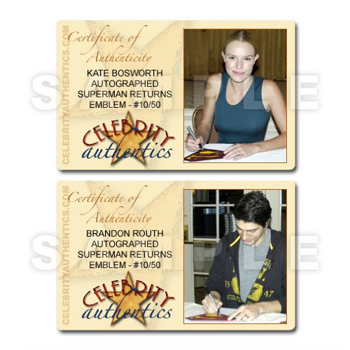 Brandon Routh and Kate Bosworth Autographed Superman Returns Emblem Prop