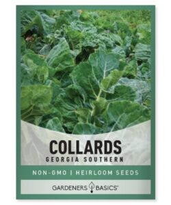 collard greens seeds for planting – georgia southern non-gmo vegetable variety- 1 gram seeds great for summer, fall and winter gardens by gardeners basics