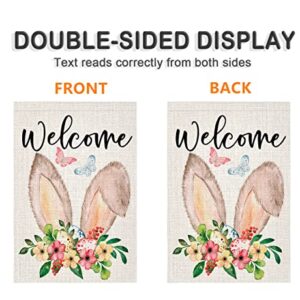 Doncida Seasonal Garden Flags Set of 10 Double Sided Burlap 12x18 Inch Welcome Easter Spring Holidays Garden Flag, Small Yard Flag for Outdoor Decorations