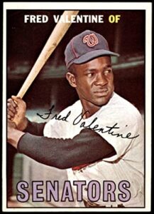 1967 topps # 64 fred valentine washington senators (baseball card) ex senators