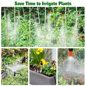 Drip Irrigation Kit, 164FT/50M Garden Watering System, Greenhouse Patio Irrigation System, Automatic Irrigation Equipment Kits, Blank Distribution Tubing Hose Adjustable Nozzle (11mm/0.43", 7mm/0.27")