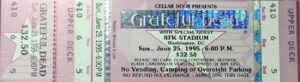 unused concert ticket for grateful dead & bob dylan 1995 rfk performance
