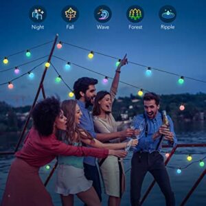 Govee Outdoor String Lights, 50ft G40 RGBIC Warm White String Lights with 25 Dimmable LED Bulbs, IP65 Waterproof Outdoor Lights with App Control for Balcony, Garden, Patio, Party