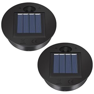 2 Pack Solar Lights Replacement Top - 7 lumens LED Solar Panel Lantern Lid Lights, Lantern ​Light Replacement, Outdoor Solar Replacement Parts, Garden Patio Decor Light up Your Space (2.76in)