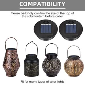 2 Pack Solar Lights Replacement Top - 7 lumens LED Solar Panel Lantern Lid Lights, Lantern ​Light Replacement, Outdoor Solar Replacement Parts, Garden Patio Decor Light up Your Space (2.76in)