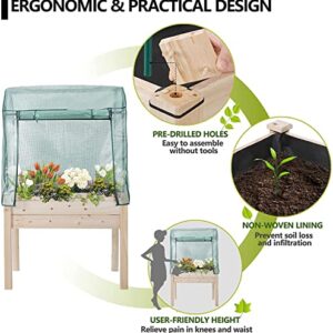 BACKYARD EXPRESSIONS PATIO · HOME · GARDEN 906533 Elevated Gardening Bed with Green House Cover-36L x24W x 66H-Backyard Expressions, Natural Wood