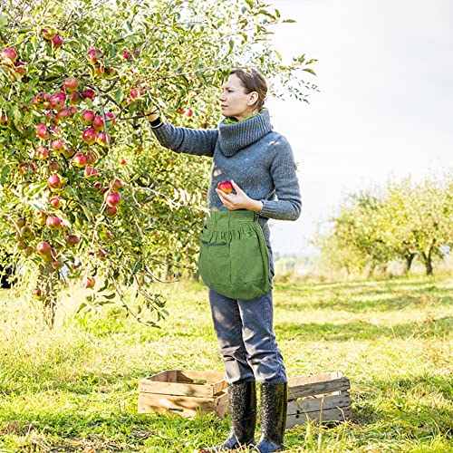 codree Harvesting and Weeding Apron-Adjustable Garden Harvest Apron with 4 Pockets Handsfree-Gardeners Picking Apron Bag for Gathering Vegetables Fruit Berry Eggs Weeding