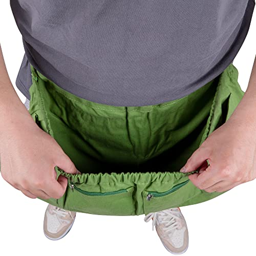 codree Harvesting and Weeding Apron-Adjustable Garden Harvest Apron with 4 Pockets Handsfree-Gardeners Picking Apron Bag for Gathering Vegetables Fruit Berry Eggs Weeding