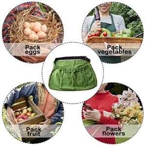 codree Harvesting and Weeding Apron-Adjustable Garden Harvest Apron with 4 Pockets Handsfree-Gardeners Picking Apron Bag for Gathering Vegetables Fruit Berry Eggs Weeding