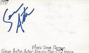 sean astin actor encino man tv movie autographed signed index card jsa coa