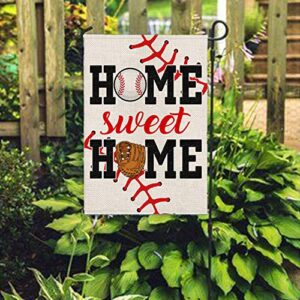 CROWNED BEAUTY Farmhouse Home Sweet Home Garden Flag Baseball 12×18 Inch Double Sided Vertical Yard Outdoor Decoration CF195-12