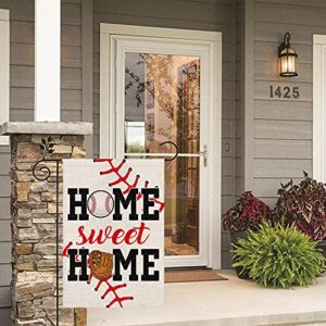 CROWNED BEAUTY Farmhouse Home Sweet Home Garden Flag Baseball 12×18 Inch Double Sided Vertical Yard Outdoor Decoration CF195-12
