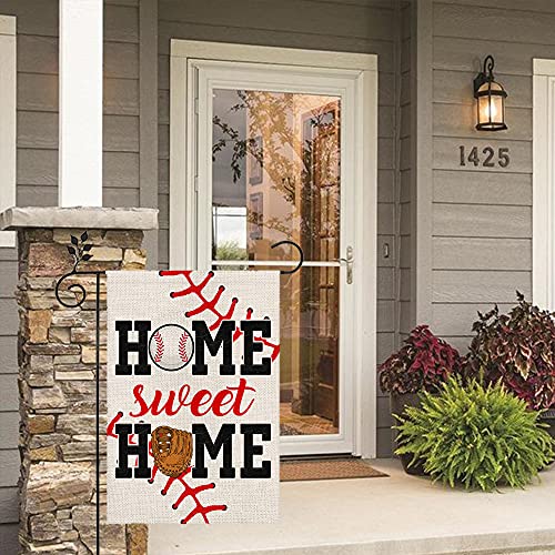 CROWNED BEAUTY Farmhouse Home Sweet Home Garden Flag Baseball 12×18 Inch Double Sided Vertical Yard Outdoor Decoration CF195-12