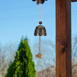 2 Pieces Fengshui Bell Vintage Dragon Bell Fengshui Wind Chimes Good Luck Hanging Bell for Home Garden Good Luck Blessing Patio Yard Indoor Outdoor Front Door Decorations