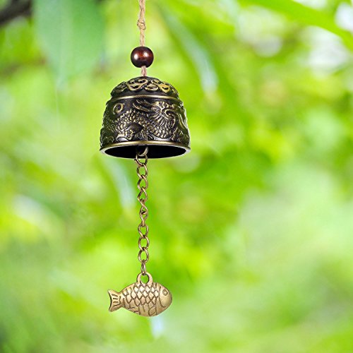 2 Pieces Fengshui Bell Vintage Dragon Bell Fengshui Wind Chimes Good Luck Hanging Bell for Home Garden Good Luck Blessing Patio Yard Indoor Outdoor Front Door Decorations