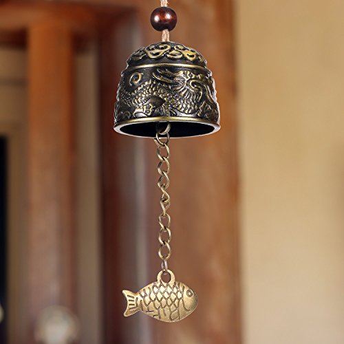 2 Pieces Fengshui Bell Vintage Dragon Bell Fengshui Wind Chimes Good Luck Hanging Bell for Home Garden Good Luck Blessing Patio Yard Indoor Outdoor Front Door Decorations