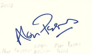 alan parsons singer alan parsons project band music signed index card jsa coa