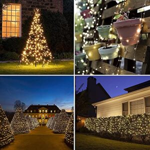 Super-Long 4-Pack Each 72FT 200 LED Solar String Lights, Extra-Bright Solar Outdoor Lights with 8 Lighting Modes, Waterproof Solar Fairy Lights for Tree Garden Patio Party Christmas (Warm White)