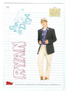 High School Musical trading card sticker #13 Lucas Grabeel as Ryan