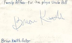 brian keith actor family affair tv movie autographed signed index card jsa coa