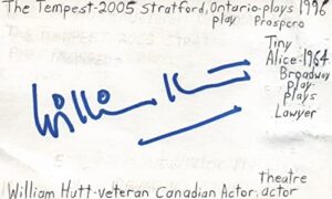 william hutt veteran canadian actor movie autographed signed index card jsa coa