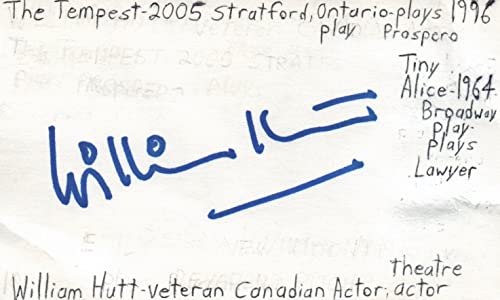 William Hutt Veteran Canadian Actor Movie Autographed Signed Index Card JSA COA