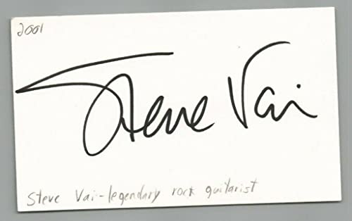 Steve Vai Singer Guitar Legend Rock Music Signed Index Card JSA COA