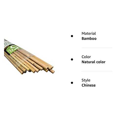 Mininfa Natural Bamboo Stakes 5 Feet, Eco-Friendly Garden Stakes, Plant Stakes Supports Climbing for Tomatoes, Trees, Beans, 20 Pack