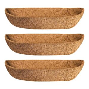 ayybf 3-packs coco liner,wall basket planter liner, coco liner roll hanging basket pad,garden plants wall planter basket, durable coconut husk for planting. (24in)