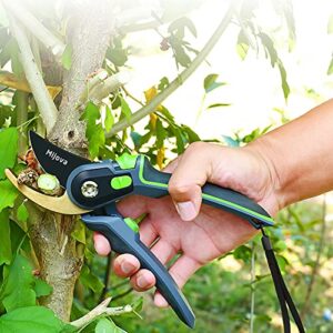 Garden Pruners, Heavy Duty Garden Clippers,Pruning Shears with Adjustable Thumb Lock,Hand Gardening Tools Pruners,Stainless Steel Sharp Gardening Scissors(MJ002)