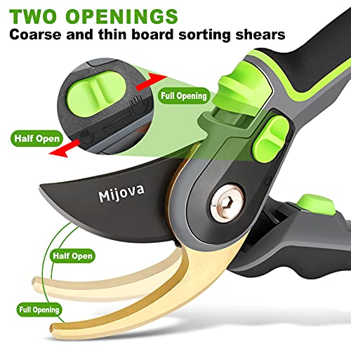 Garden Pruners, Heavy Duty Garden Clippers,Pruning Shears with Adjustable Thumb Lock,Hand Gardening Tools Pruners,Stainless Steel Sharp Gardening Scissors(MJ002)