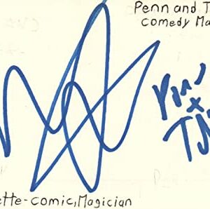 Penn Jillette Comedian Magician TV Movie Autographed Signed Index Card JSA COA