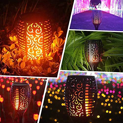 Liveasily 4 Pack Led Solar Torch Light with Flickering Flame Outdoor Waterproof, Solar Torches Stake Lights, Auto On/Off Solar Garden Lights Decorations