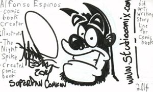 alfonso espinos comic book artist autographed signed index card jsa coa