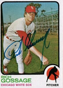 1973 topps rich goose gossage signed rookie baseball card with jsa coa