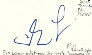 eva longoria actress desperate housewives autographed signed index card jsa coa