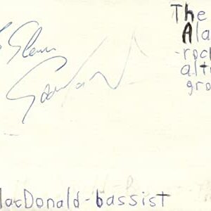 Eddie MacDonald Bassist The Alarm Rock Band Music Signed Index Card JSA COA