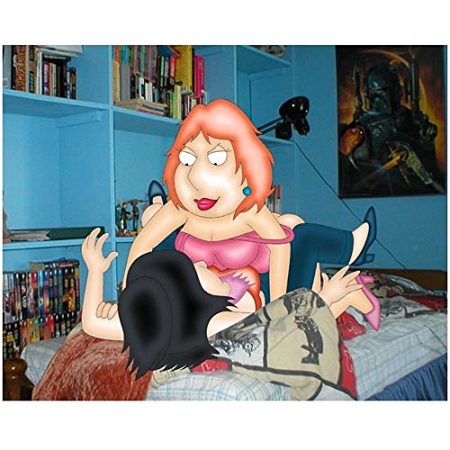 Lois Griffin 8 Inch x 10 Inch Photograph Family Guy (TV Series 1999 - ) Holding Woman Down on Bed kn