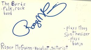 roger mcguinn vocalist guitarist the byrds rock band signed index card jsa coa